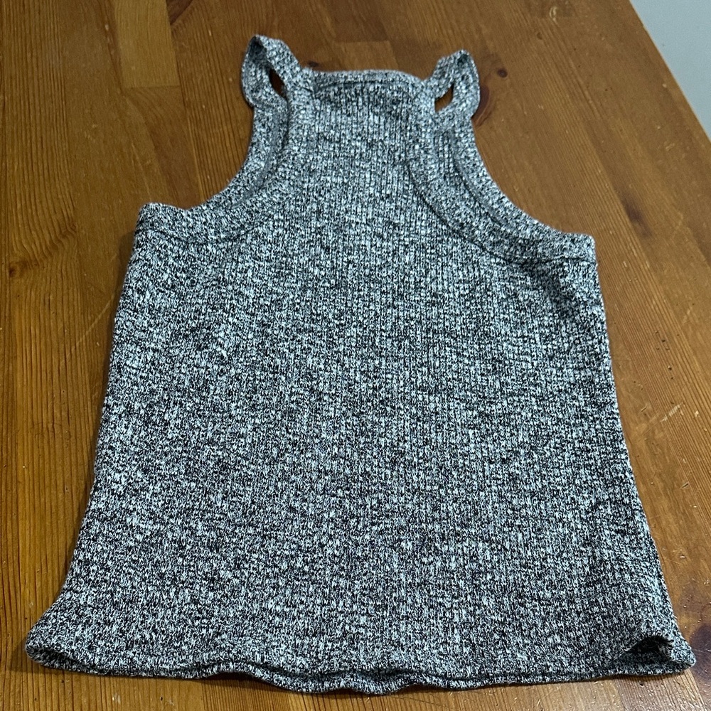 Maeve Anthropologie Gray Speckled Knit Racerback Tank - Picture 7 of 7